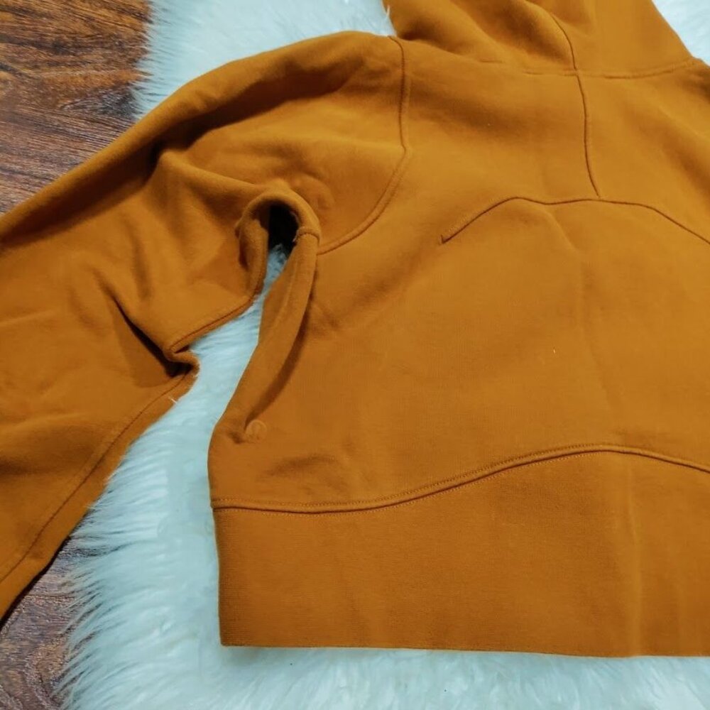 Lululemon Athletica Loungeful Womens Size 10 Boxy Cropped Hoodie Butternut Brown - Picture 7 of 12